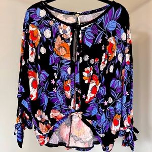 Free People Floral Button Blouse S